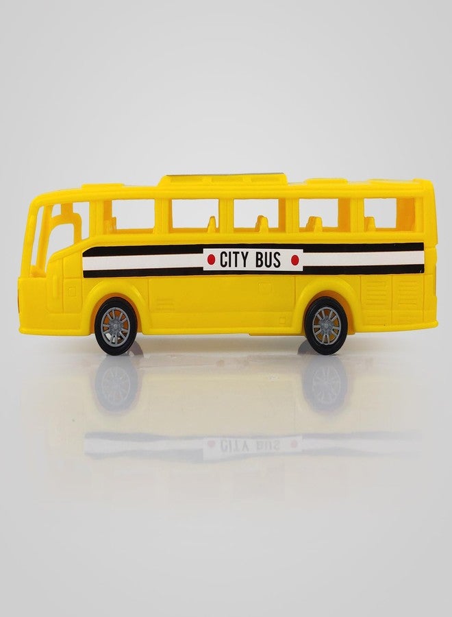NHR Plastic Friction Powered Toy Bus for Kids, Yellow Car for 2+ Kids - Image 4